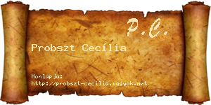 Probszt Cecília névjegykártya